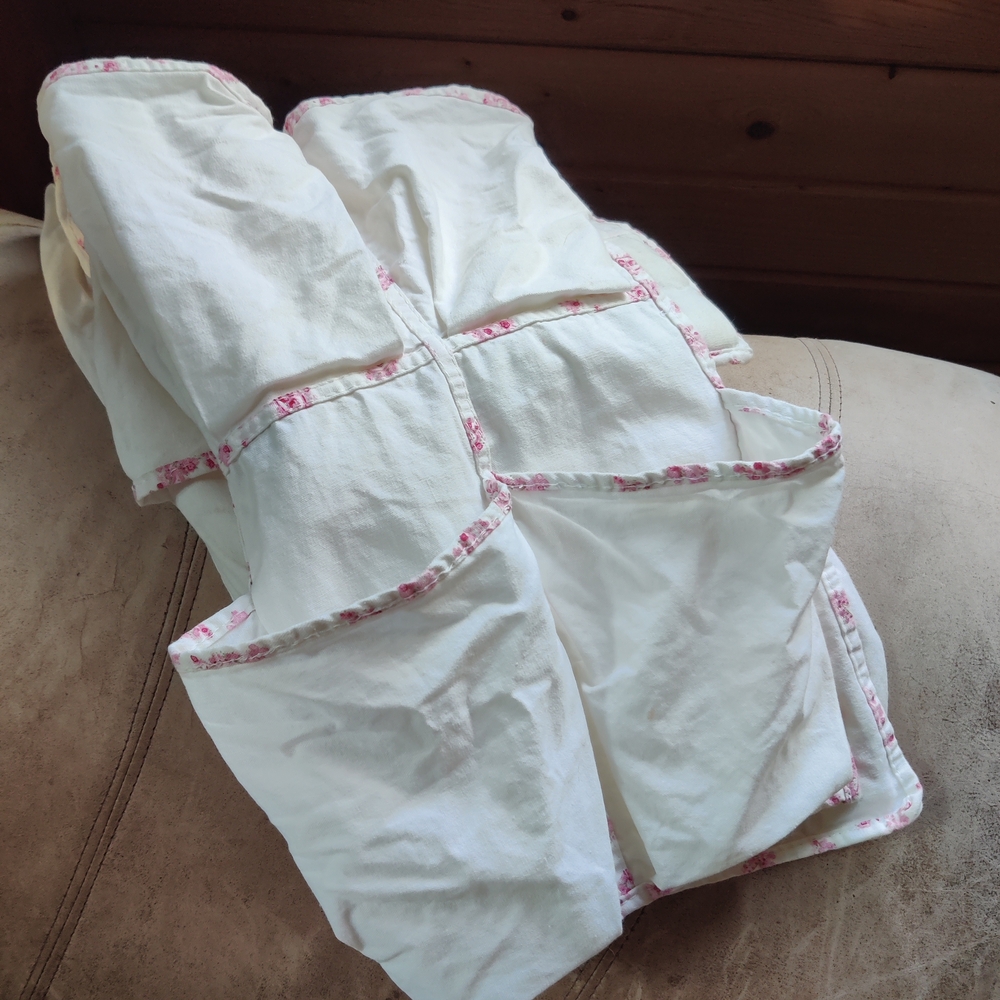 Hanging Shoe Organizer 20 Pockets Cottage Shabby Chic Cotton Over Door Granny
